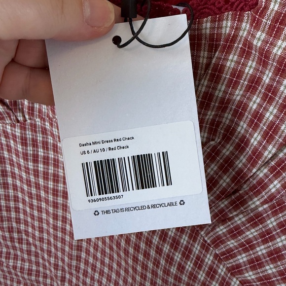 NWT Princess Polly Dasha Mini Dress Red Check US Size 6 - Picture 11 of 11